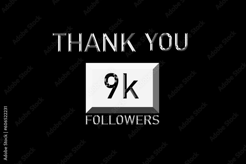 Thank you followers peoples, 9 k online social group, happy banner celebrate, Vector illustration Thank you followers peoples, 9 k online social group, happy banner celebrate, Vector illustration