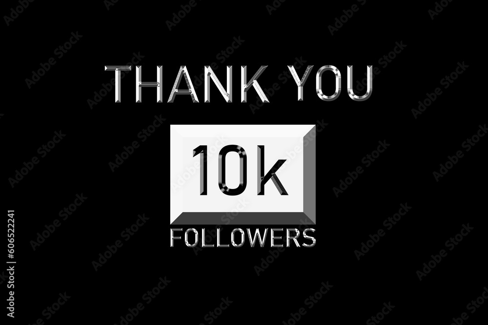 Obraz premium Thank you followers peoples, 10 k online social group, happy banner celebrate, Vector illustration