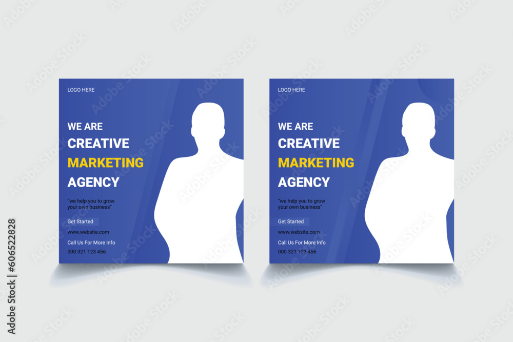 we are creative marketing agency social media post design  - obrazy, fototapety, plakaty 