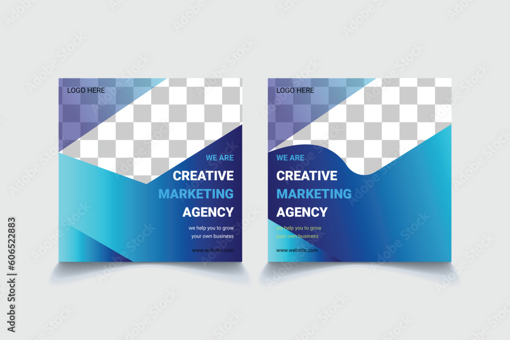 we are creative marketing agency social media post design  - obrazy, fototapety, plakaty 
