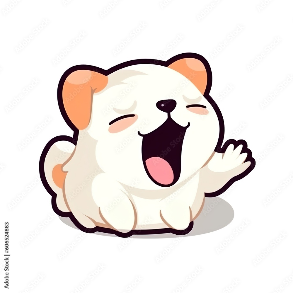 Fotografie Happy puppy cute cartoon, Generative Ai