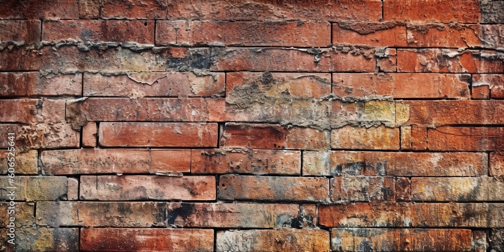 Obraz premium AI Generated. AI Generative. Vintage old brick wall texture. Graphic Art
