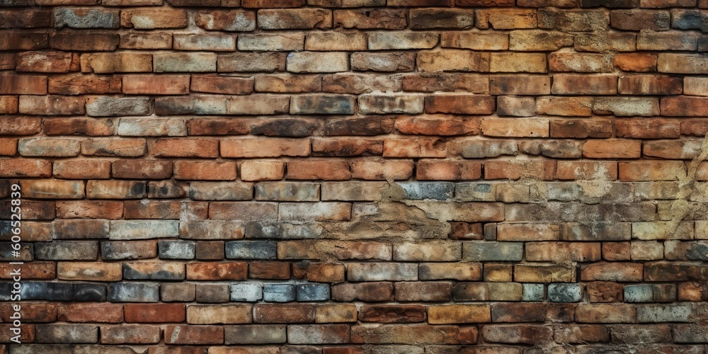 Obraz premium AI Generated. AI Generative. Vintage old brick wall texture. Graphic Art