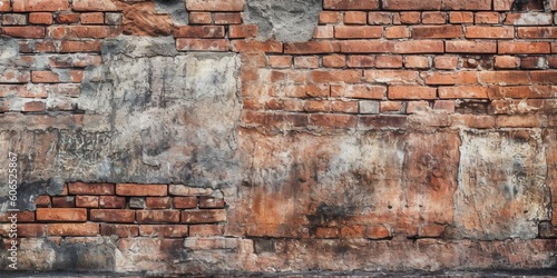 AI Generated. AI Generative. Vintage old brick wall texture. Graphic Art