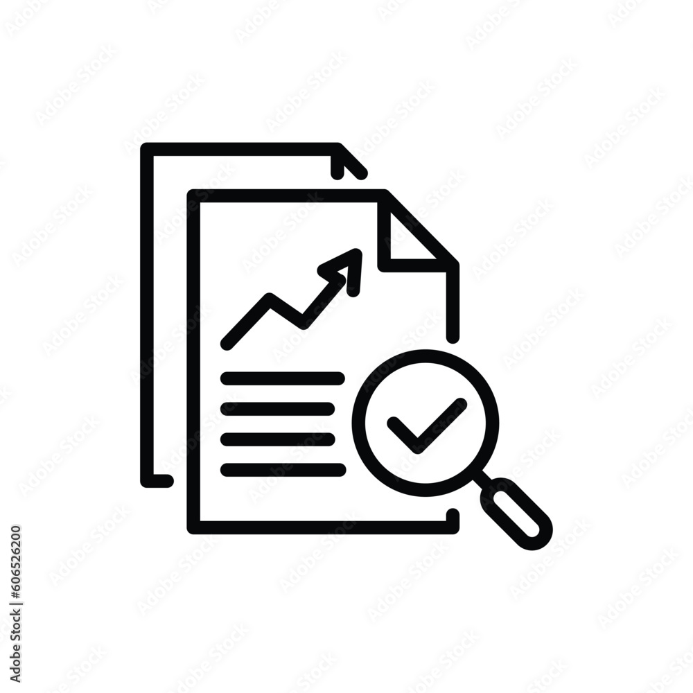 review audit, overview risk icon, verification business, thin line symbol for web and mobile phone on white background - editable stroke vector illustration eps10 review audit, overview risk icon, verification business, thin line symbol for web and mobile phone on white background - editable stroke vector illustration eps10