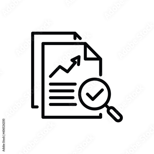 review audit, overview risk icon, verification business, thin line symbol for web and mobile phone on white background - editable stroke vector illustration eps10