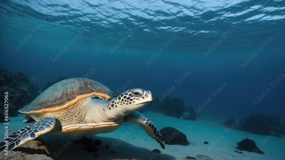 Obraz premium turtle swimming
