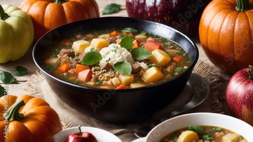 vegetable soup with pumpkins