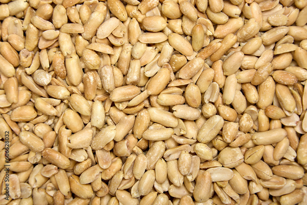 A lot of roasted salted peanuts are laid out in a chaotic manner for a photo background. Advertising healthy and nutritious nuts for healthy eating A lot of roasted salted peanuts are laid out in a chaotic manner for a photo background. Advertising healthy and nutritious nuts for healthy eating