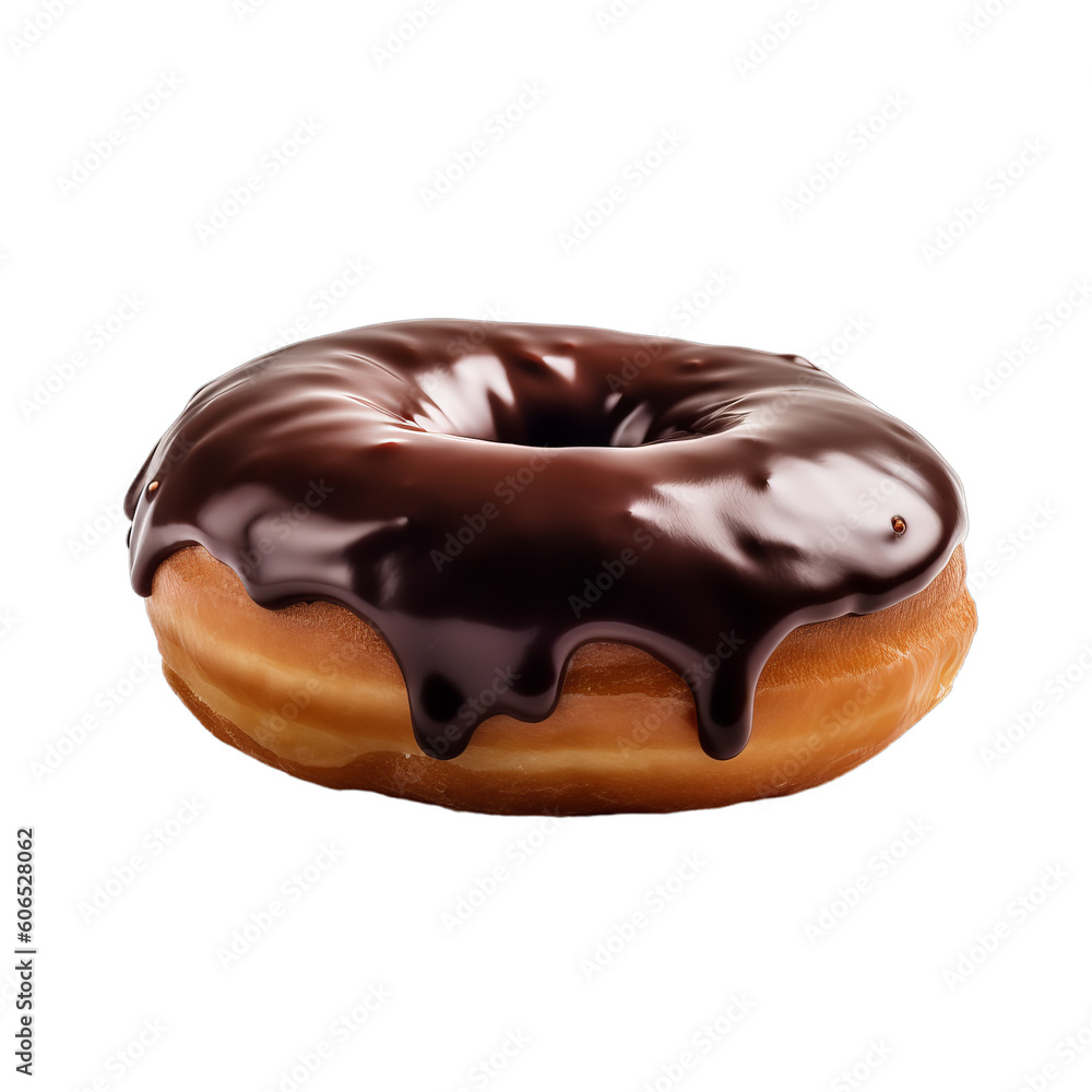 Delicious chocolate donut on a transparent background, Generative AI Delicious chocolate donut on a transparent background, Generative AI