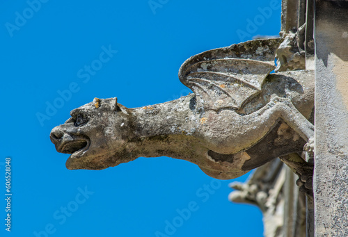 Canvastavla Gargouille dans l'église Saint-Martin de Saint-Valéry-sur-Somme, Picardie, Franc