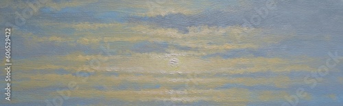 Oil paintings landscape, sky, background with clouds