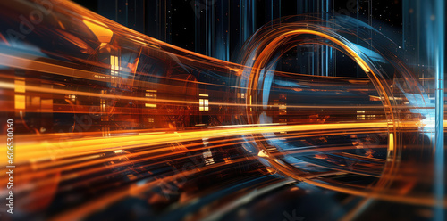 Transcend  A Futuristic Journey Through the Space Glass Tunnel. Generative AI