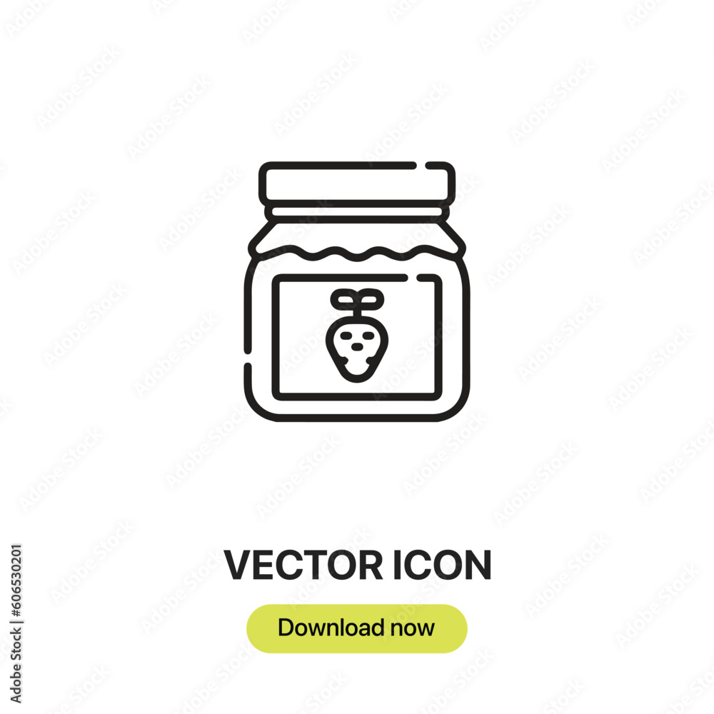 Jam icon vector. Linear style sign for mobile concept and web design. Jam symbol illustration. Pixel vector graphics - Vector. Jam icon vector. Linear style sign for mobile concept and web design. Jam symbol illustration. Pixel vector graphics - Vector.