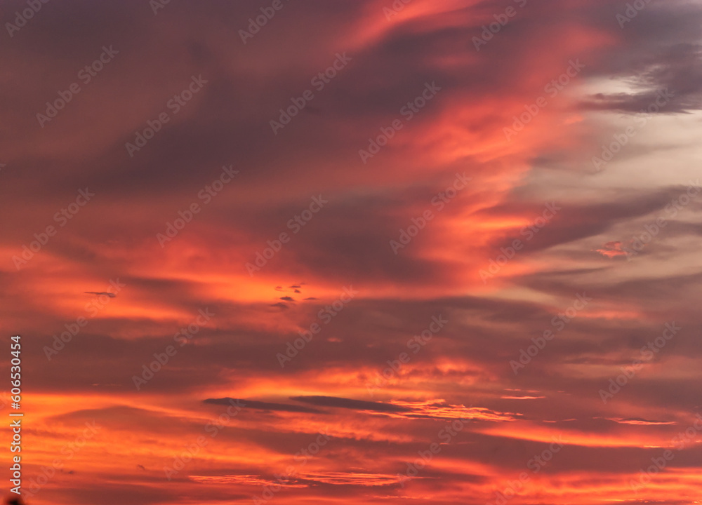  Sky on Twilight in the Evening with Orange Gold Sunset Cloud Nature Backgrounds