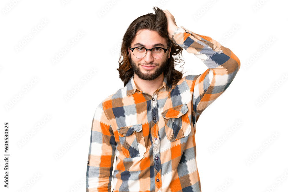 Young handsome man over isolated chroma key background with an expression of frustration and not understanding Young handsome man over isolated chroma key background with an expression of frustration and not understanding
