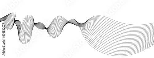 Abstract grey smooth element wavy modern curve lines on transparent background. Digital frequency track equalizer. Abstract frequency sound wave lines, twisted curve lines and technology background.