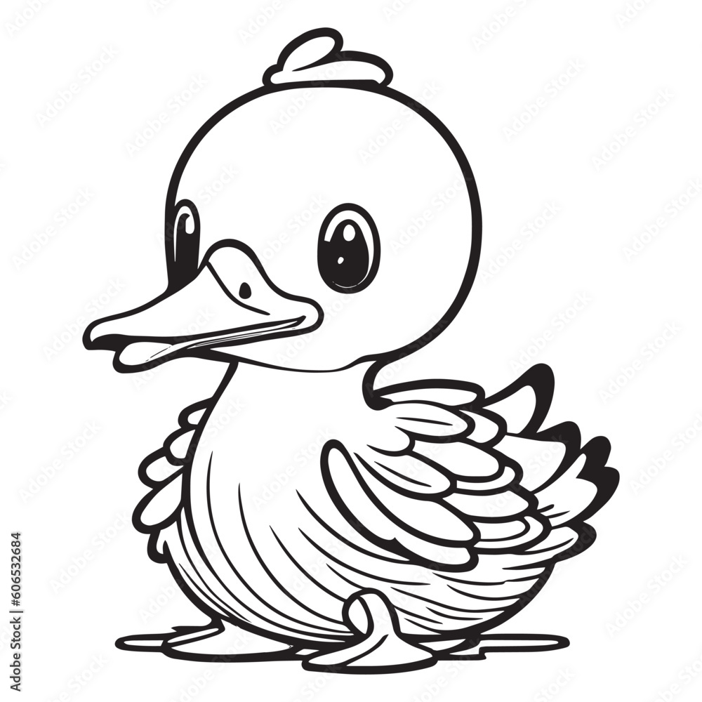 A cute Duck Vector Clipart, Duck Black and white vector art. A cute Duck Vector Clipart, Duck Black and white vector art.