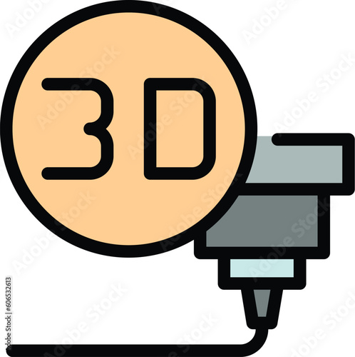 3d bioprinting icon. Outline 3d bioprinting vector icon for web design isolated on white background color flat