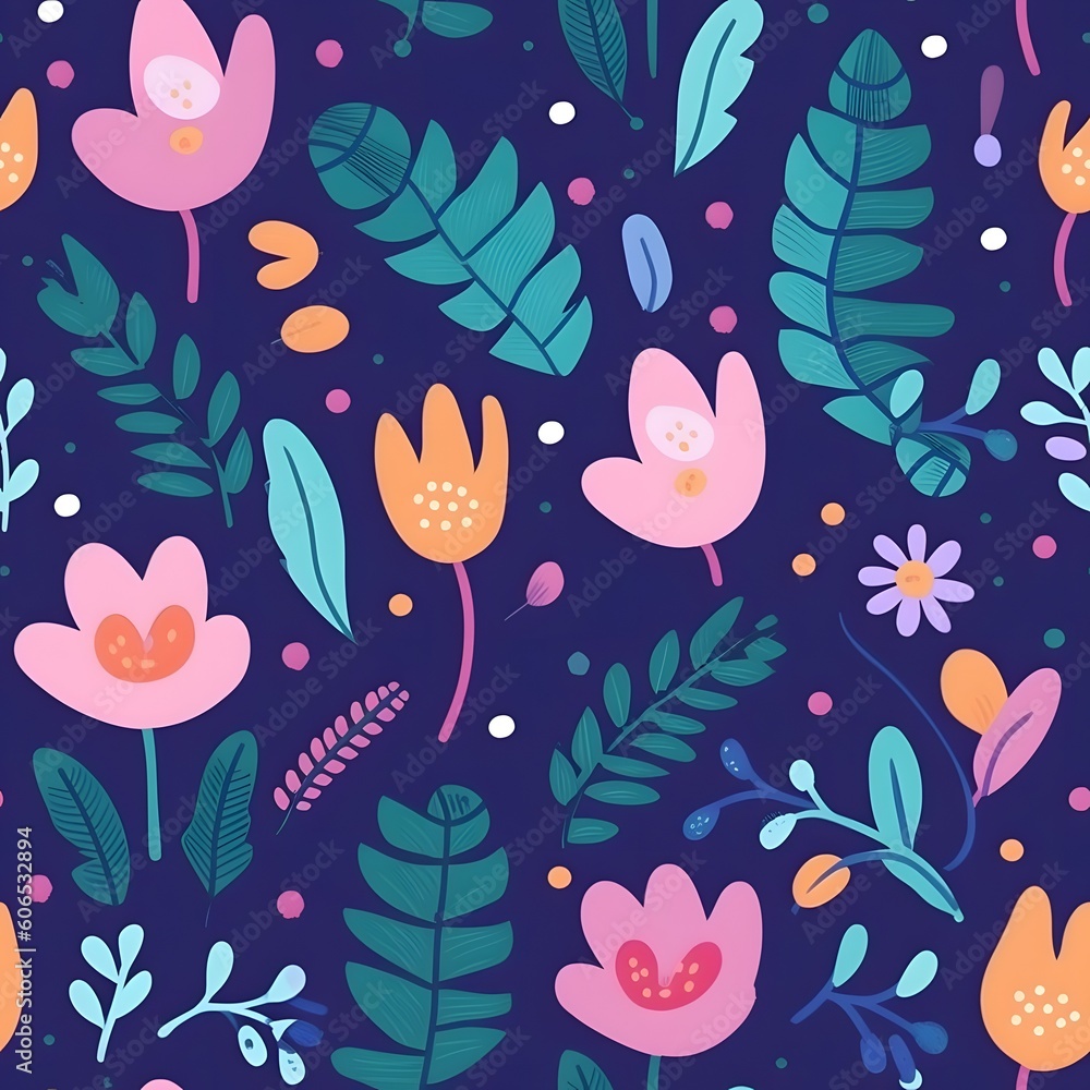 Seamless purple blue pattern. Cute pattern in small flower. Small lilac and flowers. Ditsy floral background. Generative ai.. Seamless purple blue pattern. Cute pattern in small flower. Small lilac and flowers. Ditsy floral background. Generative ai..