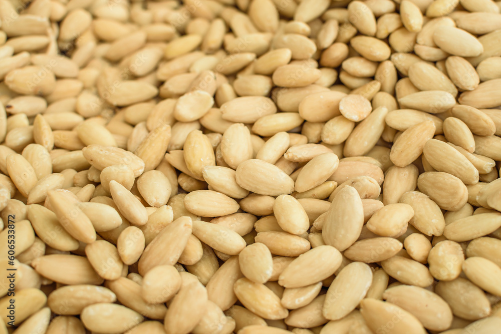 Image of almonds without skin stocked in market for consumption. Image of almonds without skin stocked in market for consumption.