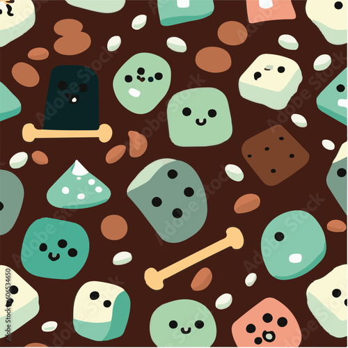 cute simple rocky road pattern, cartoon, minimal, decorate blankets, carpets, for kids, theme print design
