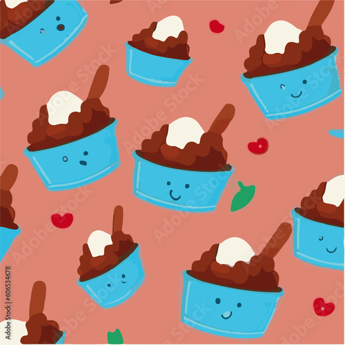 cute simple pudding pattern, cartoon, minimal, decorate blankets, carpets, for kids, theme print design
