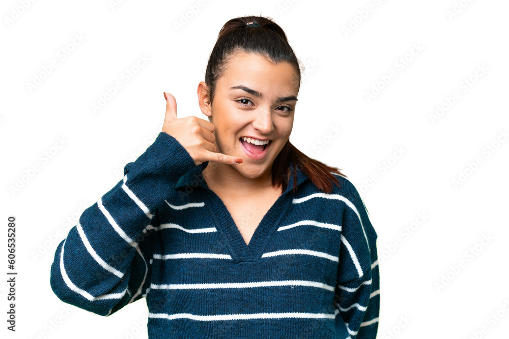 Young beauty woman over isolated chroma key background making phone gesture. Call me back sign Young beauty woman over isolated chroma key background making phone gesture. Call me back sign