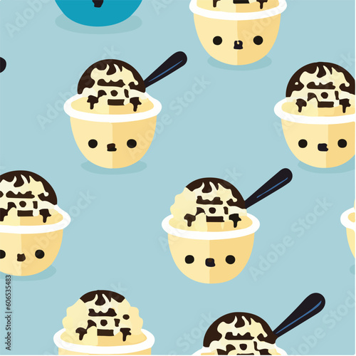 cute simple rice pudding pattern, cartoon, minimal, decorate blankets, carpets, for kids, theme print design
