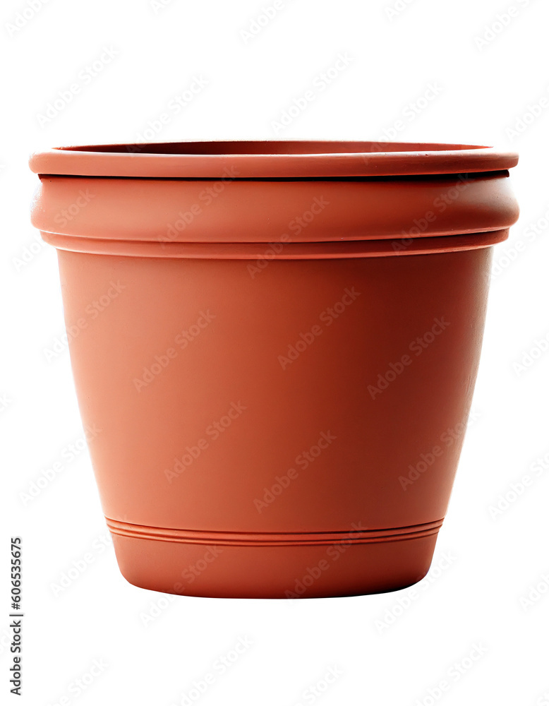 Decorative terracotta pot on transparent background, created with generative AI Decorative terracotta pot on transparent background, created with generative AI