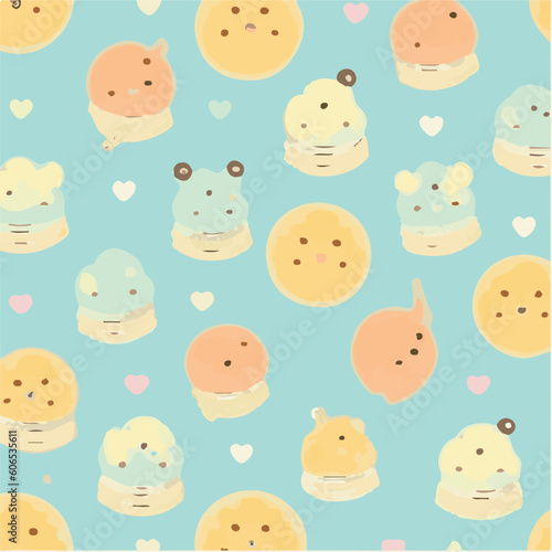 cute simple pancakes pattern, cartoon, minimal, decorate blankets, carpets, for kids, theme print design 