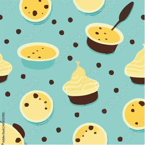 cute simple creme brulee pattern, cartoon, minimal, decorate blankets, carpets, for kids, theme print design
