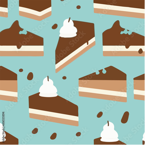cute simple chocolate cake pattern, cartoon, minimal, decorate blankets, carpets, for kids, theme print design

