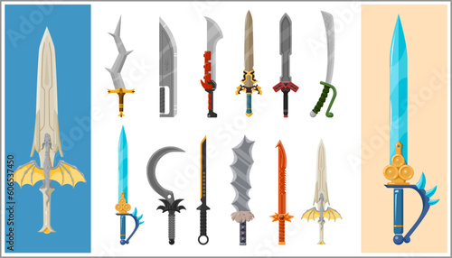 A collection of fantasy sword weapon assets
