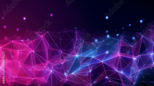 Wireframe background with plexus effect - Futuristic vector illustration - abstract blue background with stars - abstract background with lights, Generative AI