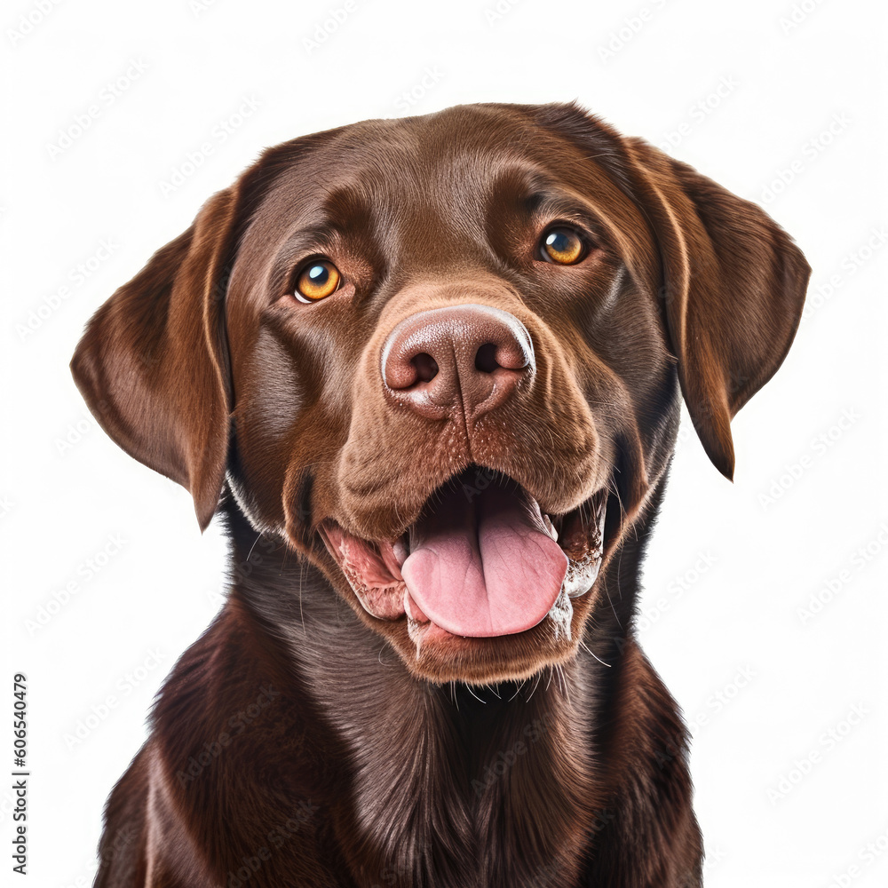 chocolate Labrador Retriever isolated on white background chocolate Labrador Retriever isolated on white background