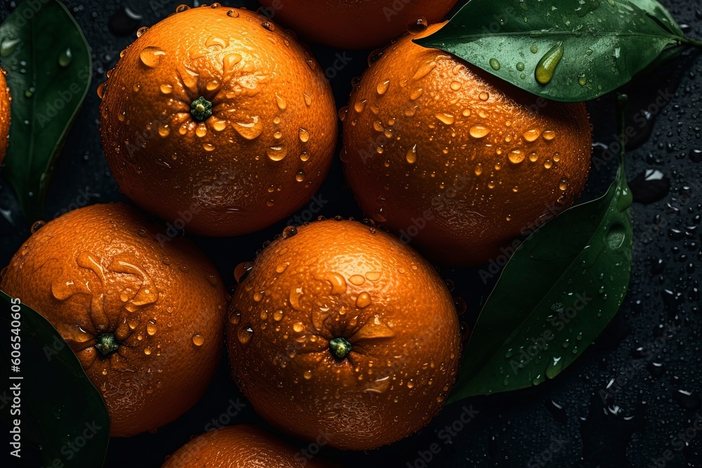A bunch of oranges with water droplets on them A bunch of oranges with water droplets on them