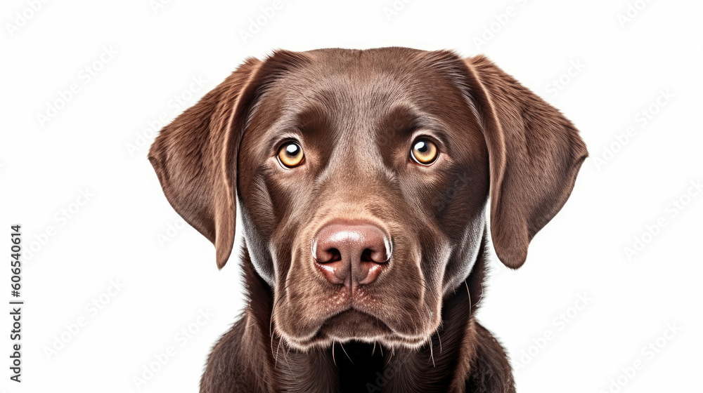 chocolate Labrador Retriever isolated on white background chocolate Labrador Retriever isolated on white background