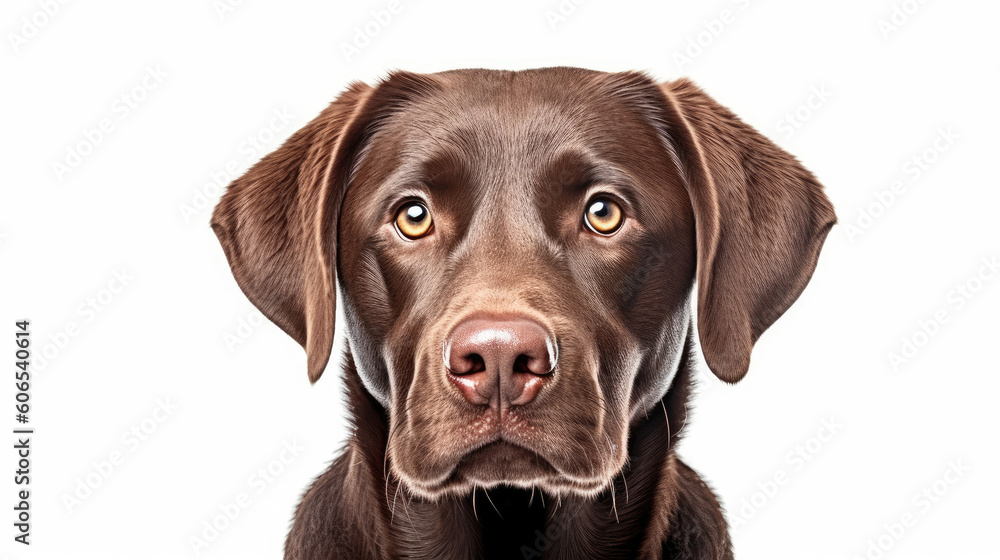 chocolate Labrador Retriever isolated on white background