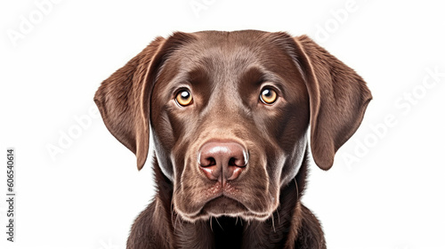 chocolate Labrador Retriever isolated on white background