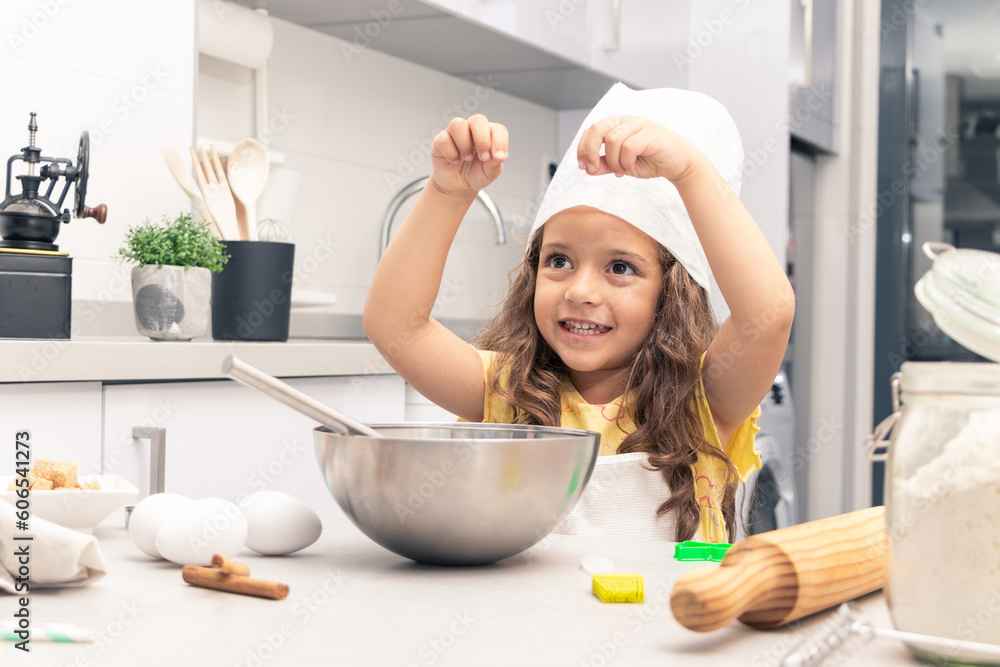 Whisking Wonders: Girl Whipping Up Marvelous Desserts in the Kitchen Whisking Wonders: Girl Whipping Up Marvelous Desserts in the Kitchen