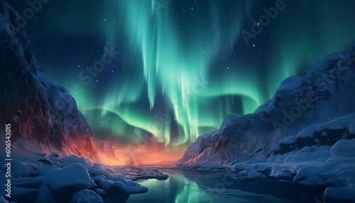 Northern Lights Photography Aurora borealis Lapland night landscape © RBGallery