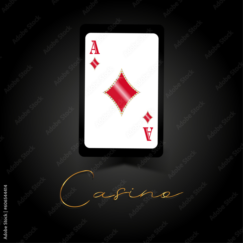 Obraz premium Poker Casino. Diamond card with diamonds. Vector illustration 