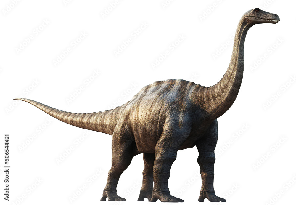 Obraz premium Brachiosaurus on transparent background. Generative AI.