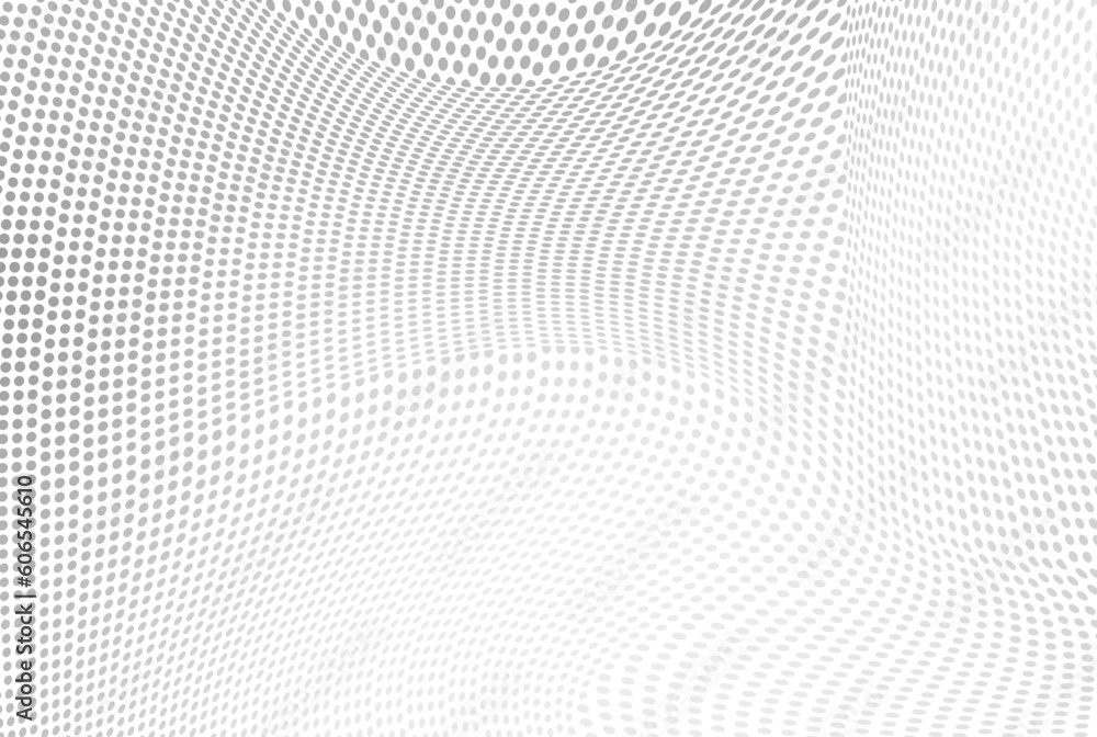 The halftone texture is chaotic monochrome. Abstract black and white waves background of dots. Backdrop for the design of websites, business cards, posters The halftone texture is chaotic monochrome. Abstract black and white waves background of dots. Backdrop for the design of websites, business cards, posters