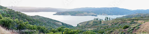 panorama of the mountains and lake, landscape in castaic california