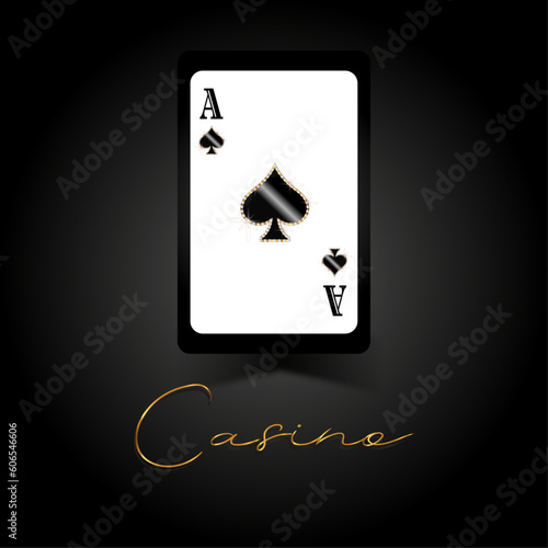 Poker Casino. Spade with diamonds. Vector illustration	