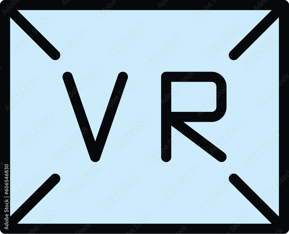 Vr angle icon. Outline Vr angle vector icon for web design isolated on white background color flat Vr angle icon. Outline Vr angle vector icon for web design isolated on white background color flat