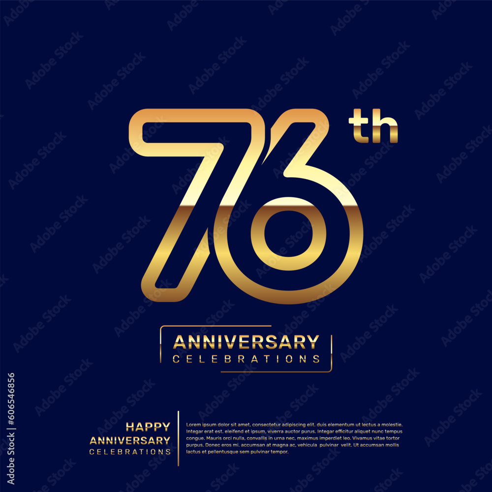 76 year anniversary logo design, anniversary celebration logo with double line concept, logo vector template illustration 76 year anniversary logo design, anniversary celebration logo with double line concept, logo vector template illustration