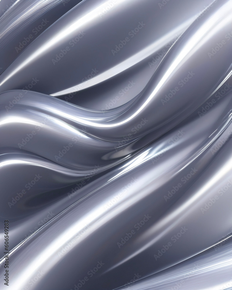 Artistic abstract background with silver chrome texture, Ai Generative